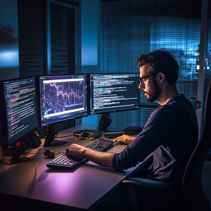 Mobile app development process showing collaborative team environment